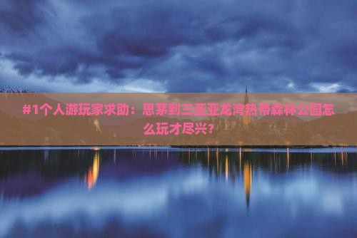 #1个人游玩家求助：思茅到三亚亚龙湾热带森林公园怎么玩才尽兴？