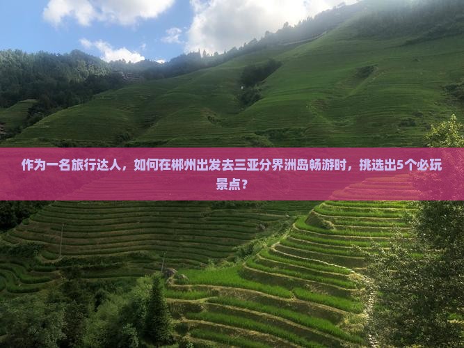 作为一名旅行达人，如何在郴州出发去三亚分界洲岛畅游时，挑选出5个必玩景点？
