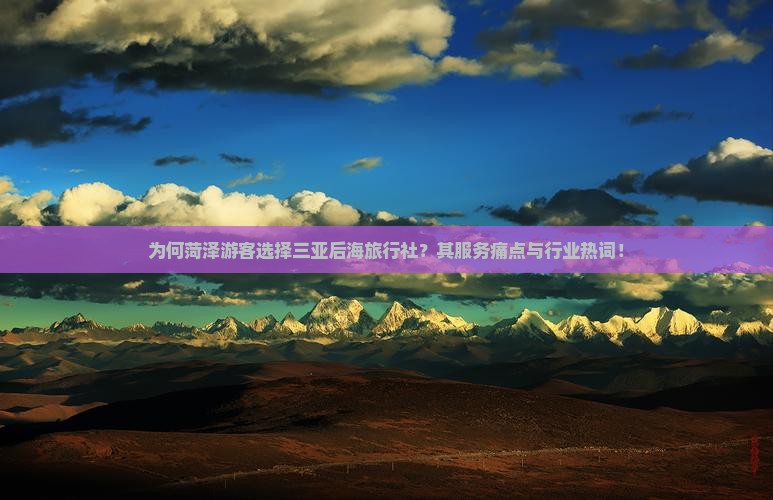 为何菏泽游客选择三亚后海旅行社？其服务痛点与行业热词！