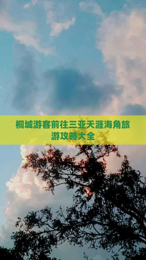 桐城游客前往三亚天涯海角旅游攻略大全