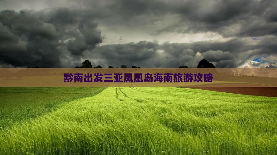 黔南出发三亚凤凰岛大型旅游团