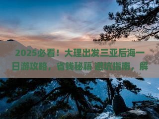 大理出发三亚后海一日游