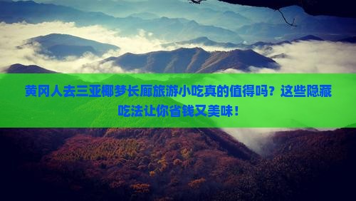 黄冈去三亚椰梦长廊旅游小吃
