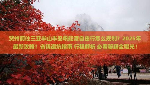 贺州前往三亚半山半岛帆船港自由行