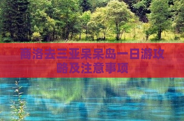 商洛去三亚呆呆岛一日游