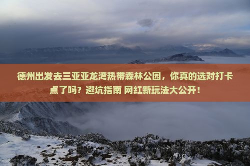 德州出发三亚亚龙湾热带森林公园旅游打卡点