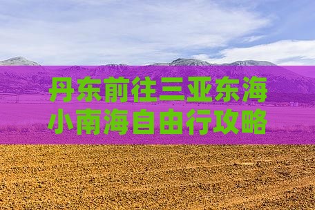 丹东前往三亚小东海自由行