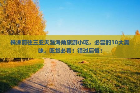 株洲前往三亚天涯海角旅游小吃