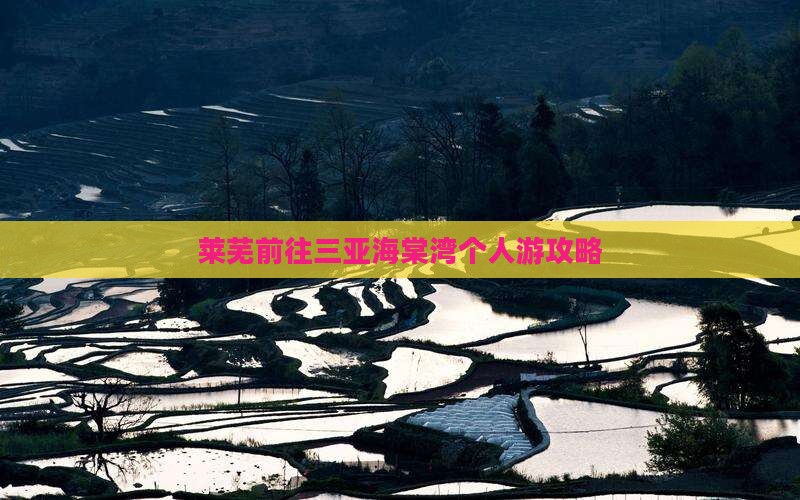 莱芜前往三亚海棠湾个人游