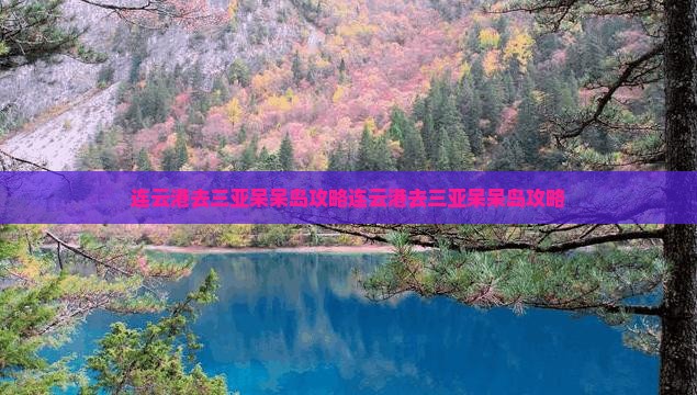 连云港去三亚呆呆岛攻略
