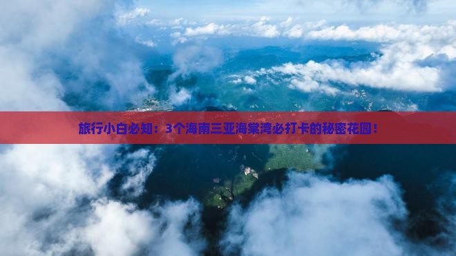 旅行小白必知：3个海南三亚海棠湾必打卡的秘密花园！