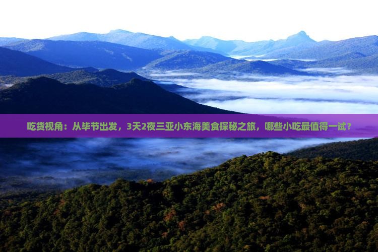 吃货视角：从毕节出发，3天2夜三亚小东海美食探秘之旅，哪些小吃最值得一试？