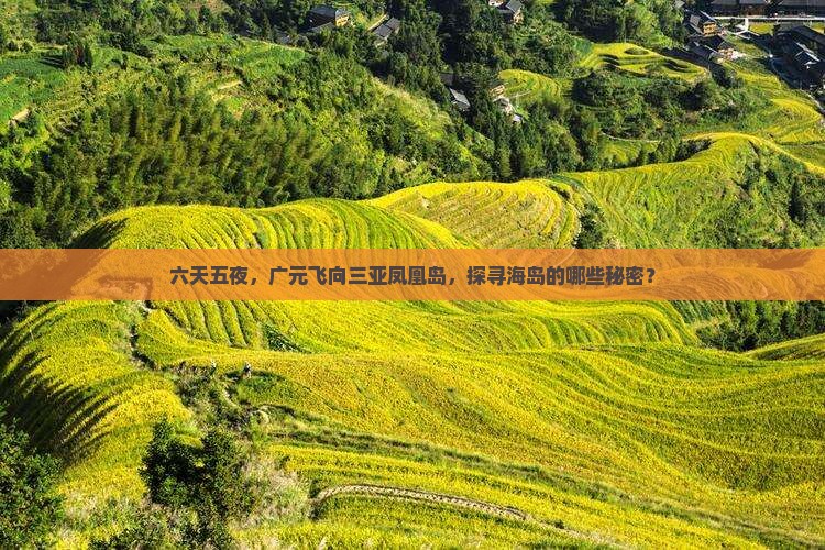 广元出发三亚凤凰岛六日游