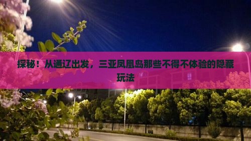 通辽前往三亚凤凰岛必玩地