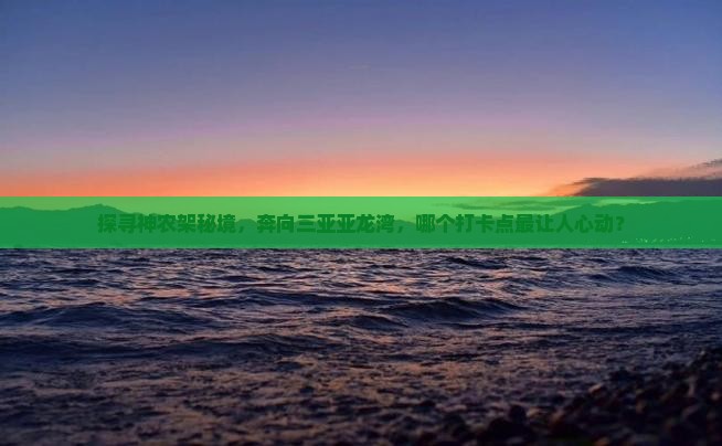 神农架去三亚亚龙湾旅游打卡点