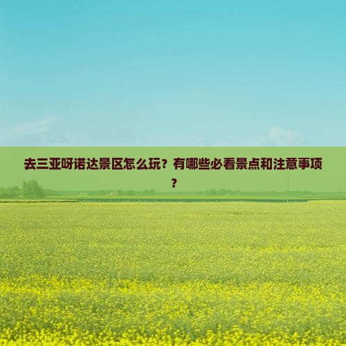 南通去三亚呀诺达景区哪里玩