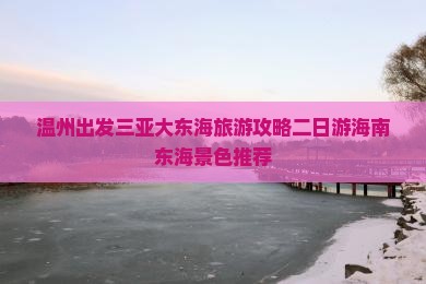 温州前往三亚大东海二日游