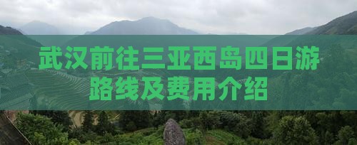 武汉前往三亚西岛四日游