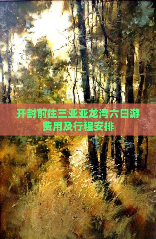 开封前往三亚亚龙湾六日游