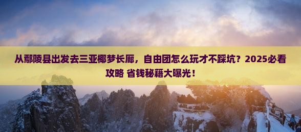 鄢陵县出发三亚椰梦长廊自由团