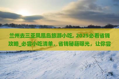 兰州去三亚凤凰岛旅游小吃
