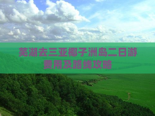 芜湖去三亚椰子洲岛二日游