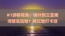 喀什前往三亚南湾猴岛旅游网红地点