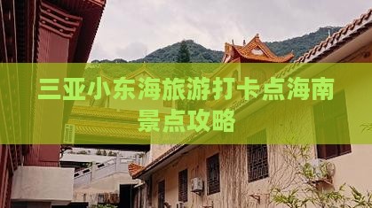 西双版纳出发三亚小东海旅游打卡点