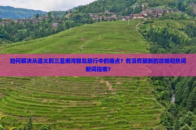 遵义前往三亚南湾猴岛攻略