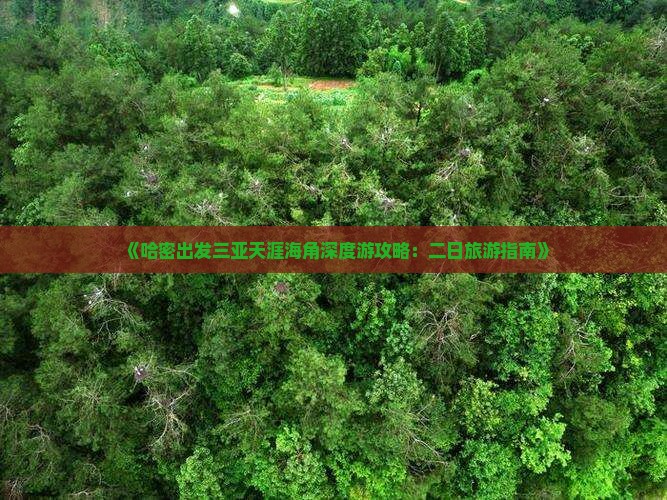 哈密前往三亚天涯海角二日游