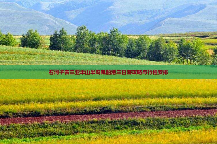 石河子去三亚半山半岛帆船港三日游