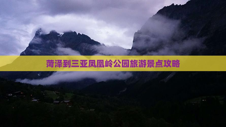 菏泽去三亚凤凰岭公园旅游网红地点