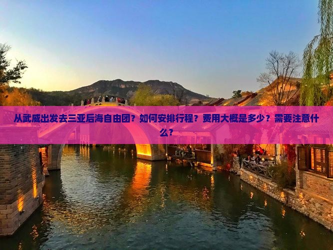 武威出发三亚后海自由团