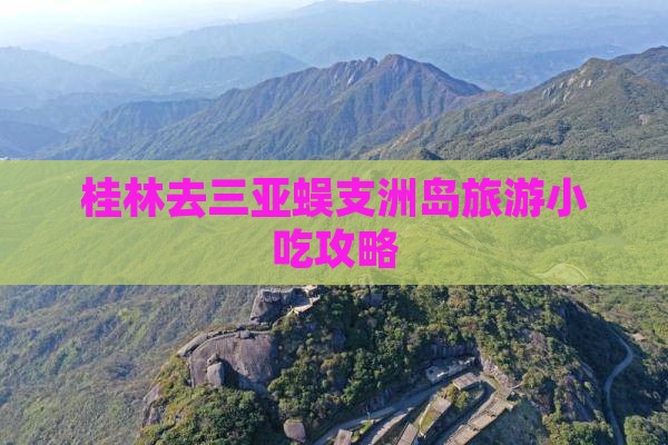 桂林去三亚蜈支洲岛旅游小吃
