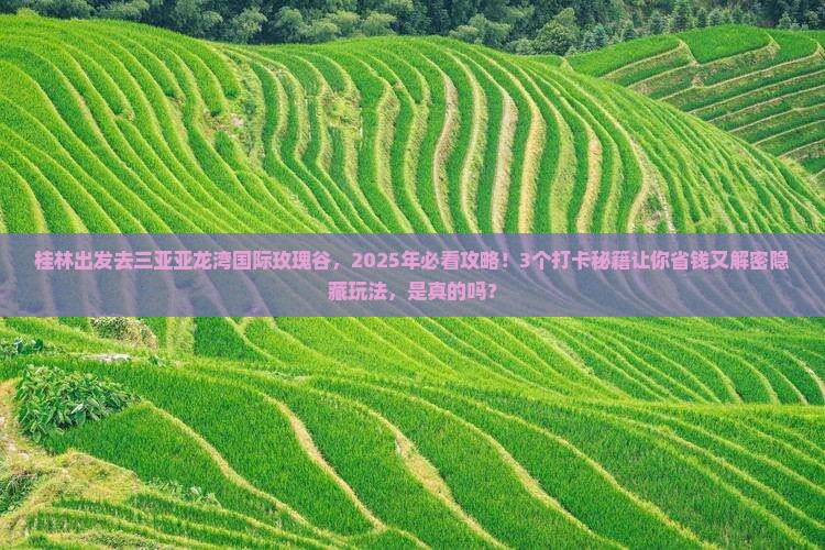 桂林出发三亚亚龙湾国际玫瑰谷旅游打卡点