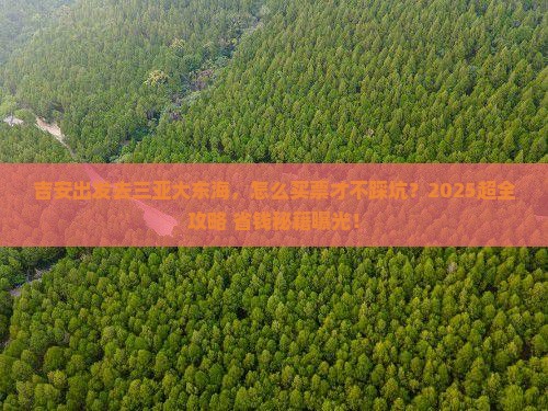 吉安出发三亚大东海门票
