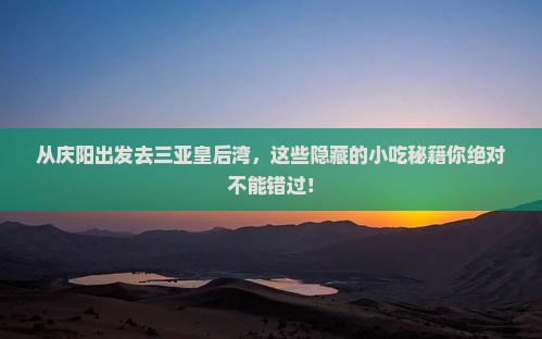 庆阳出发三亚皇后湾旅游小吃