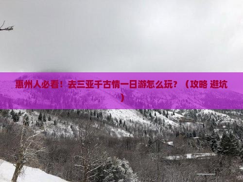 惠州去三亚千古情一日游 惠州去三亚千古情一日游