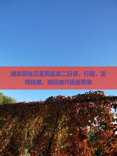 迪庆前往三亚凤凰岛二日游