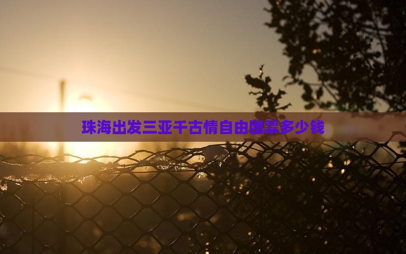 珠海出发三亚千古情自由团