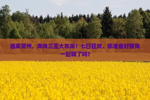 贺州去三亚大东海七日游