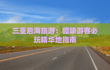 醴陵出发三亚后海必玩地