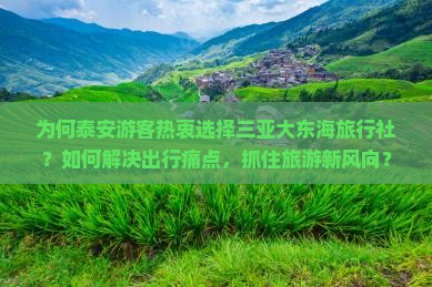 泰安出发三亚大东海旅行社