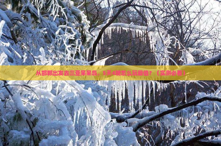 邯郸去三亚呆呆岛攻略