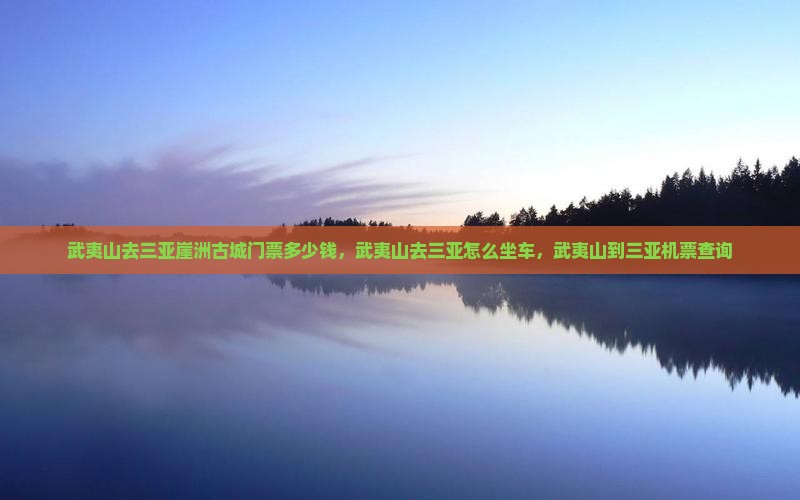 武夷山去三亚崖洲古城门票