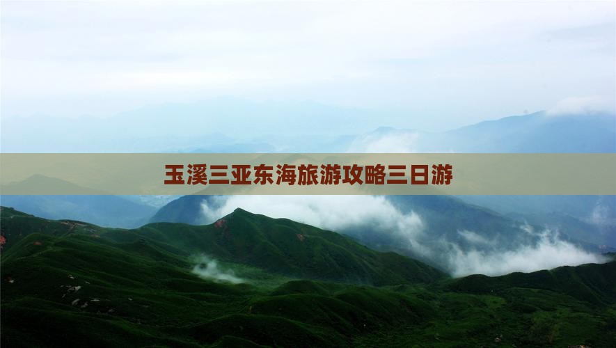 玉溪去三亚小东海三日游