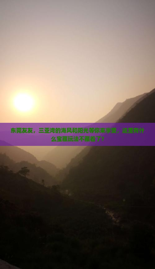 东莞前往三亚三亚湾哪里玩
