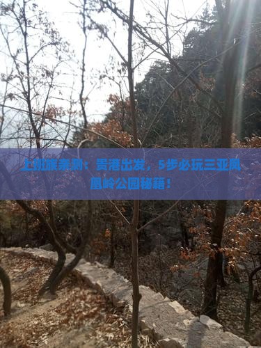 贵港出发三亚凤凰岭公园必玩地