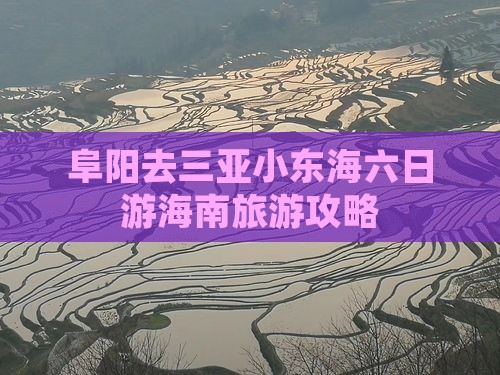 阜阳去三亚小东海六日游