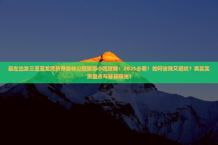 崇左出发三亚亚龙湾热带森林公园旅游小吃